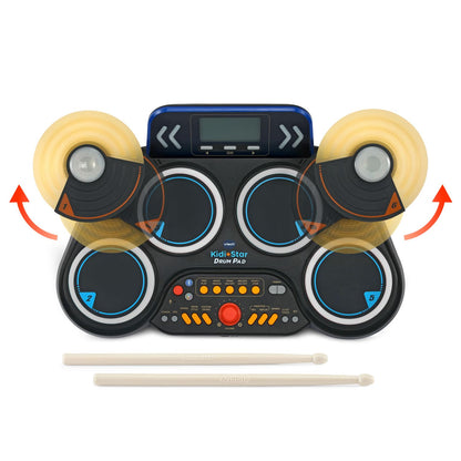 VTech KidiStar Drum Pad | Interactive Electronic Drum Kit with Drumsticks, Music, Learning Games & LCD Display | Ages 5+