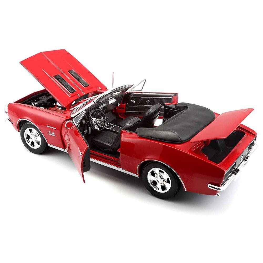 Maisto 1:18 Scale 1967 Chevrolet Camaro SS 396 Convertible Diecast Model – Maroon Collectible Car