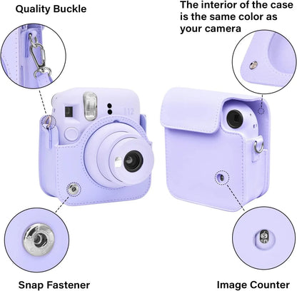Pop & Snap in Style – Mini 12 Camera Case with Strap (Perfect Fit for Instax Mini 12) - Lilac Purple - Jaiman Toys
