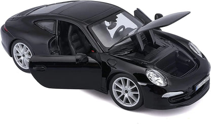 Bburago 1:24 Scale Die‑Cast Model – 2013 Porsche 911 Carrera S (991) in Black - Jaiman Toys