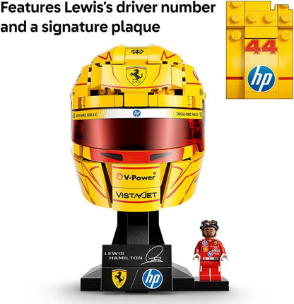 LEGO 43022 Editions Scuderia Ferrari HP Lewis Hamilton Helmet - F1 Merchandise - Display Model Kit w/Collectible Minifigure - Gift for 14+ Year Old Boys & Adult Motorsport Fans