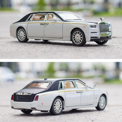 Che-ZHI  1:24 Scale Rolls-Royce Phantom Die-Cast White/Black Model with Lights and Sounds