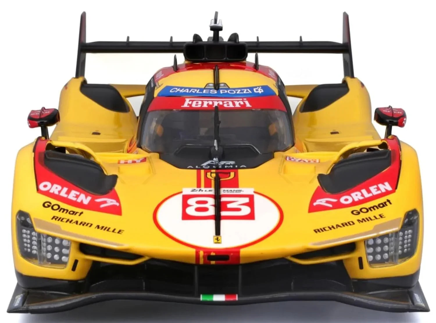 Bburago 1:24 Scale Die-Cast Model – Ferrari 499P LMH #83 WEC Qatar 2024 (Yellow Livery) - Jaiman Toys