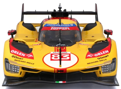 Bburago 1:24 Scale Die-Cast Model – Ferrari 499P LMH #83 WEC Qatar 2024 (Yellow Livery) - Jaiman Toys