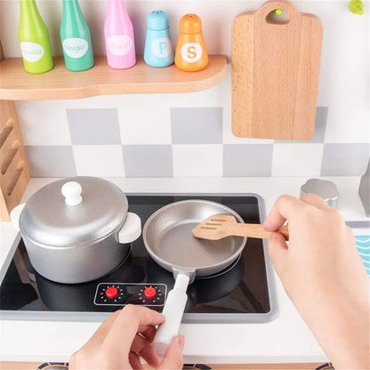 Kids Educational Wooden Kitchen & Food Play Set – Pretend Cooking Role Play Toy