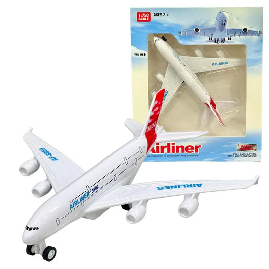 Airplane! 1:750 Scale Die-Cast Airliner – Mini Pullback Plane with Lights & Sounds | Compact Aviation Collectible - Jaiman Toys