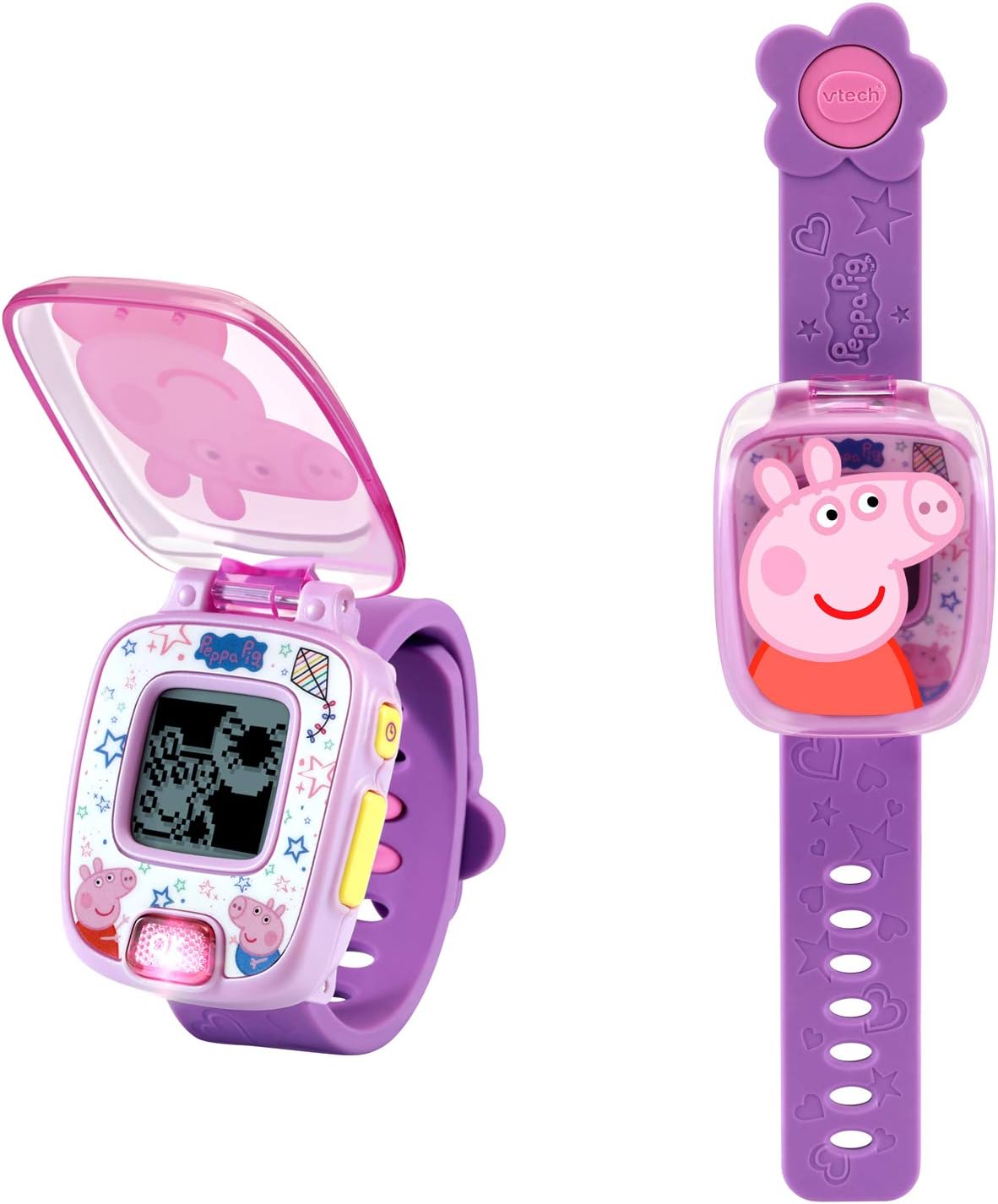 VTech Peppa Pig Learning Watch | Interactive Educational Kids Watch with Games, Alarm, Timer & Digital Clock | Purple