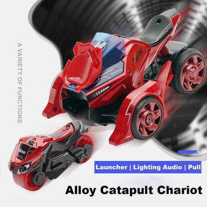 Max Catapult Car 2-in-1 Die Cast Transform Bike Toy – Push & Launch Action Vehicle for Kids (3+ Years)
