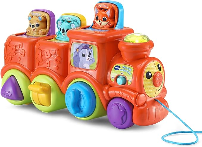 VTech Pop and Sing Animal Train | Interactive Musical Pull-Along Train with Pop-Up Animals, Lights, Sounds & Early Learning Fun