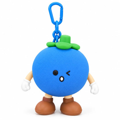 Cute Blueberry Silicone Mini Pouch Keychain | 3D Fruit Bag Charm with Zipper Storage for Coins, Earbuds, Keys & Small Accessories
