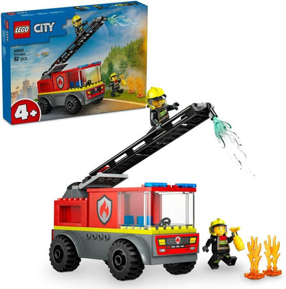 LEGO City - 60463 Fire Engine with Ladder Toy for Toddlers - Vehicle Set with a Truck and 2 Firefighter Minifigures for 4+ Year Old Boys & Girls - Educational Gifts for Preschool Kids