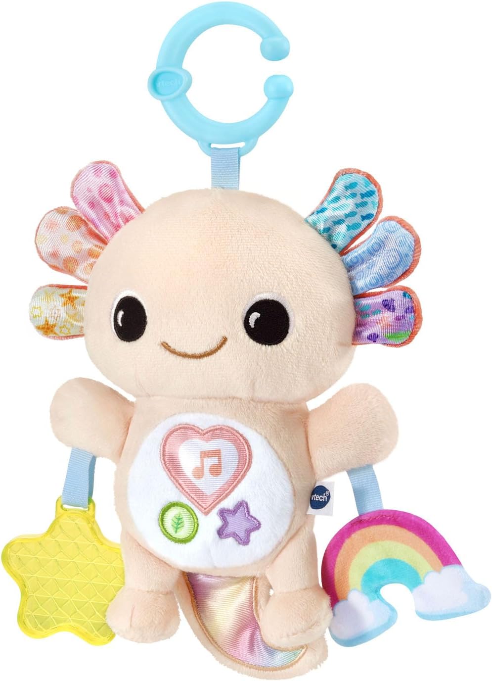 VTech Baby Rainbow the Cuddle Creature Musical Crib Hanging Toy with Lights, Sounds, Textures & Sensory Activities | Soft Plush Baby Toy