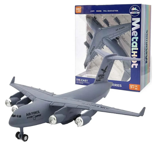 Airplane 1:400 Scale Twin-Engine Jet Fighter Model with Light & Sound – Premium Die-Cast Metal Collectible (F-16 Type) - Jaiman Toys