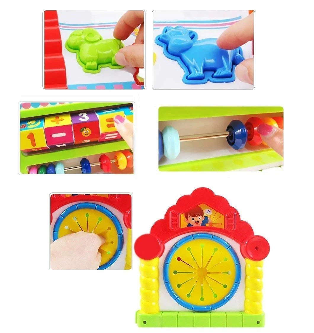 HOLA House Party Educational Toys, Baby House with Shape Sorters, Musical Piano Keys, Counting Math Beads ,Blocks Activity Cube ,Play Cube for Kids - 739 - Jaiman Toys