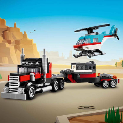 LEGO Creator Flatbed Truck with Helicopter Toy 31146 (270 Pieces)
