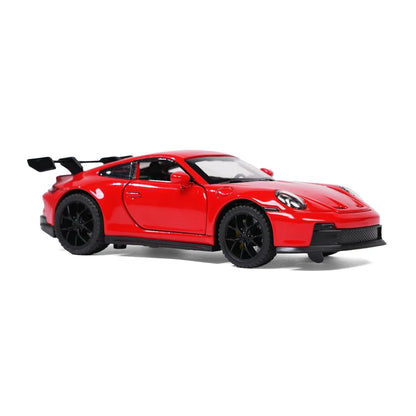 JOY JUNCTION Porsche 1:32 Scale Alloy Metal Pullback Die-Cast Car – Red Model with Lights, Music & Openable Doors - Jaiman Toys