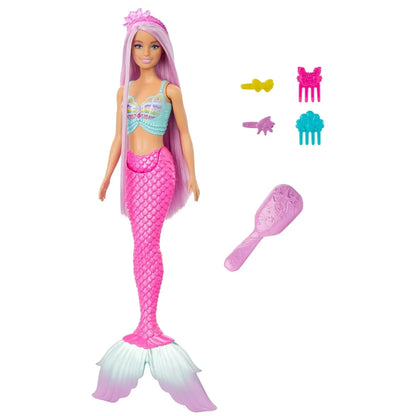 Barbie Mermaid Doll with 7-Inch-Long Pink Fantasy Hair and Colorful Accessories for Styling Play Like Headband and Barrettes - Jaiman Toys