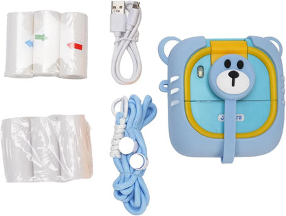 Instant Print Kids Camera – 48MP 1080P Digital Video Toy with Rotating Lens