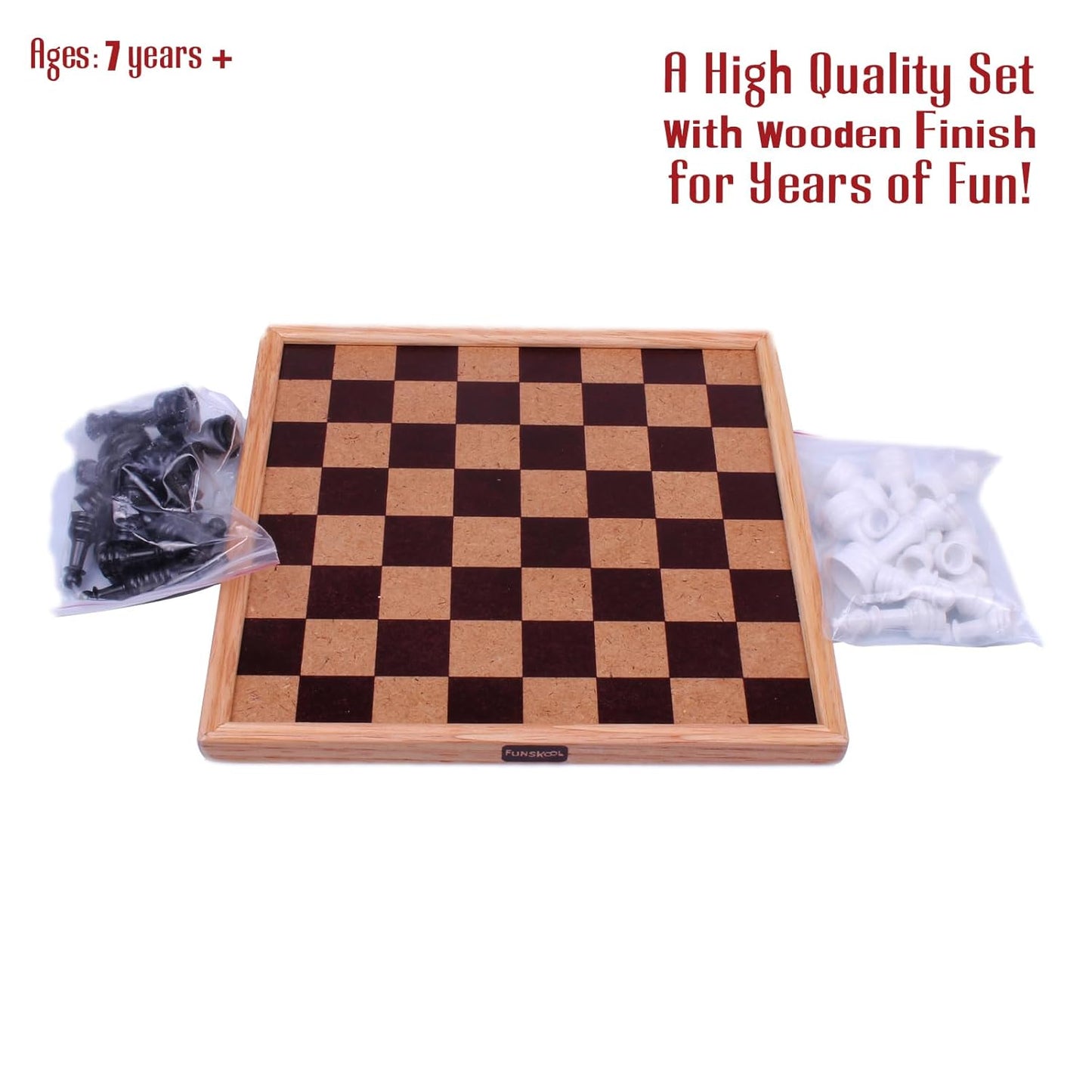 Funskool Chess Classic – Wooden Finish Strategy Board Game for Kids & Adults (2 Players, Ages 7+)