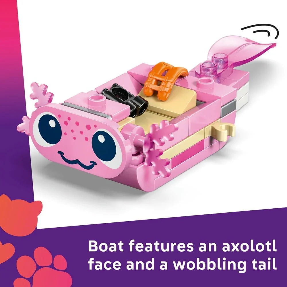 LEGO Friends 42681 Axolotl Adventure Boat Toy - incl. 2 Mini Dolls, 2 Cute Animal Figures, Plants, Flowers & Accessories - Birthday Gift for 5+ Year Old Girls