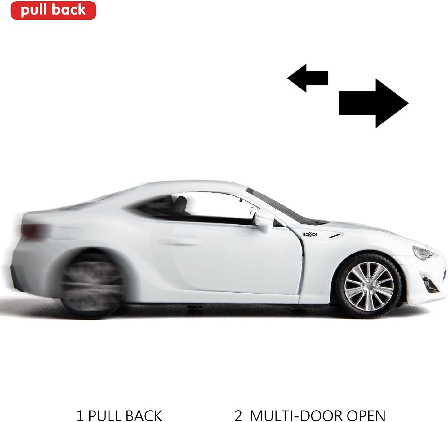 RMZ City 1:36 Toyota 86 Diecast Car Model – Opening Doors, Realistic Interior (Red & White Variants)