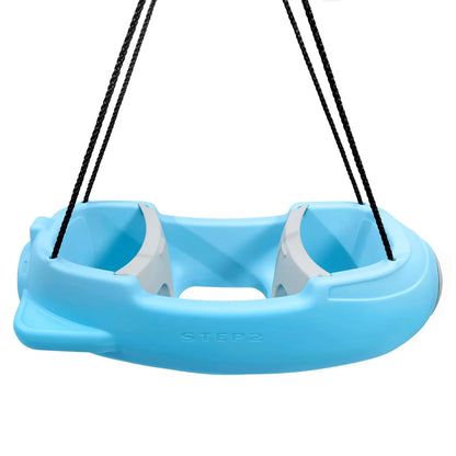 Step2 Rocket Double Swing – Blue, Two-Seater Outdoor Swing with Safety Belts - Jaiman Toys