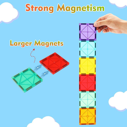 Zephyr Learning Steps Magnetix-2 Magnetic Tiles Building Set – 16 Pieces, 30+ Models, Ages 3+