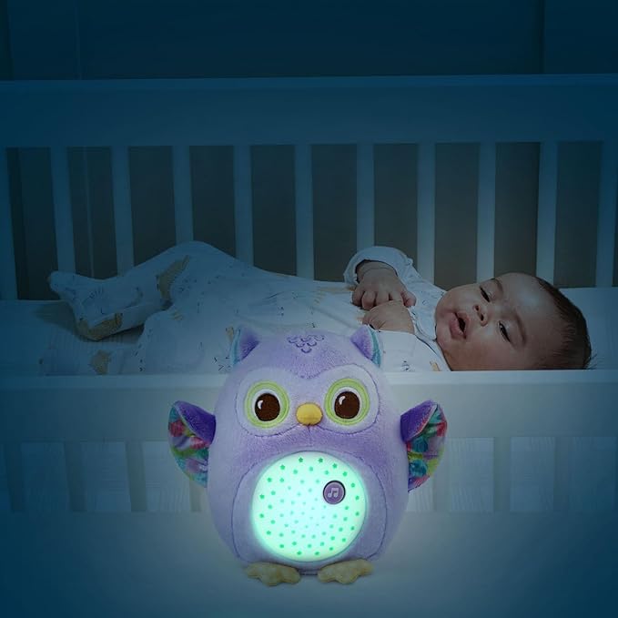 VTech Baby Glow Little Owl Sleep Soother with Cry Sensor, Music, Nature Sounds & Night Light – Purple