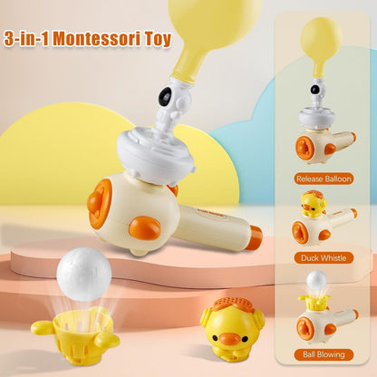 Kids Breath Blower Toy with Balloon & Foam Ball Launcher | 3-in-1 Educational Oral Motor Toy for Kids 3+