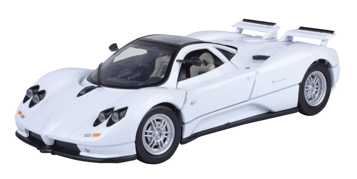 Motormax Pagani Zonda C12 Coupe White 1/18 Model Car with or without Individual Number Plate - Jaiman Toys