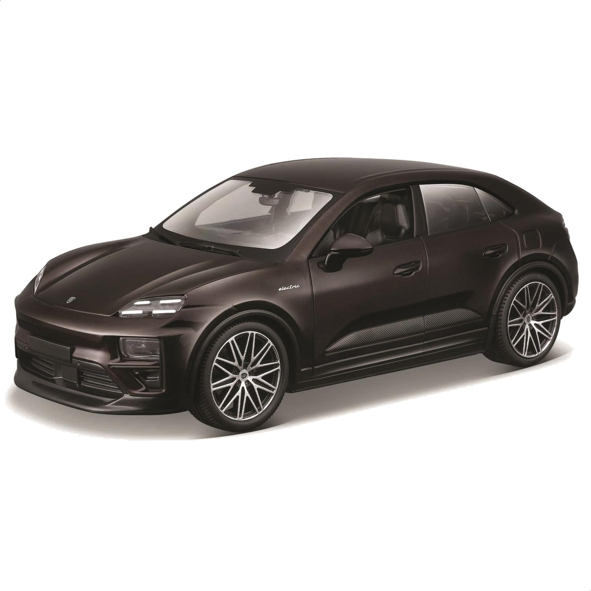Bburago 1:24 Black Porsche Macan Turbo Electric Die-Cast Metal Scale Model Car | Detailed Collectible Luxury Electric SUV Model for Porsche Fans & Car Collectors