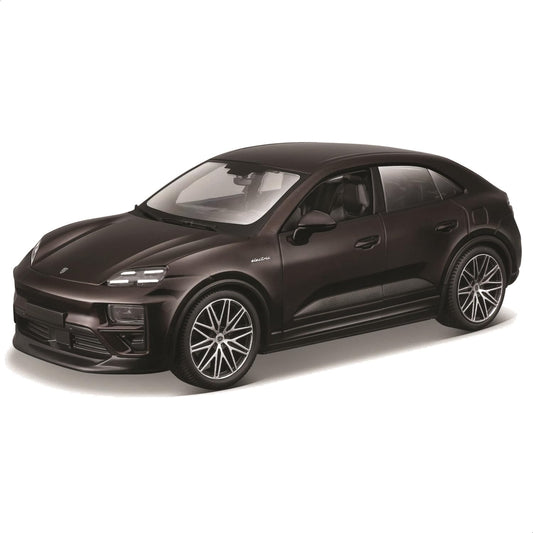 Bburago 1:24 Black Porsche Macan Turbo Electric Die-Cast Metal Scale Model Car | Detailed Collectible Luxury Electric SUV Model for Porsche Fans & Car Collectors