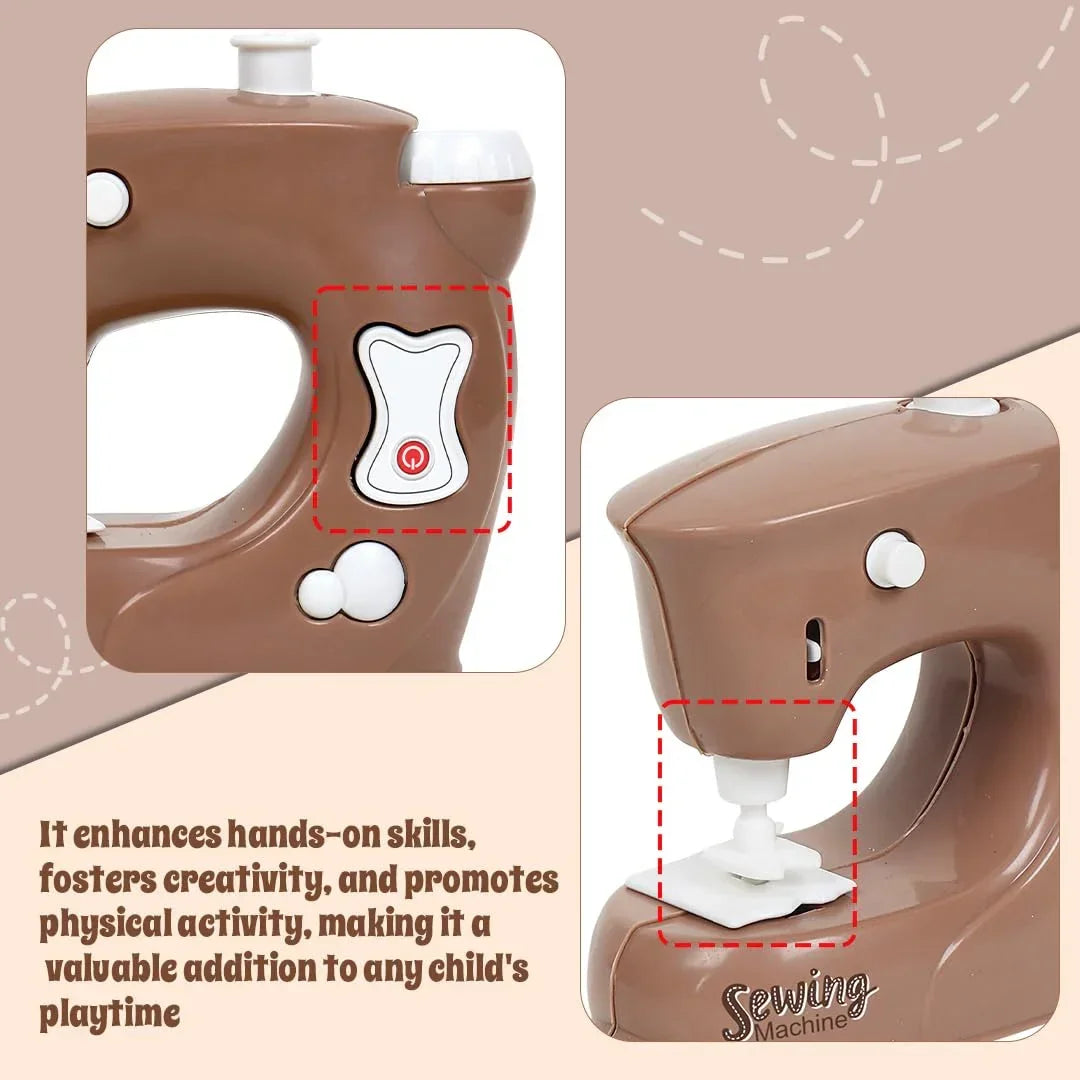 Pablo Honey Sewing Machin Household Play Set (Brown) - Jaiman Toys