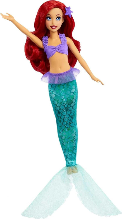 Disney Princess Toys, Ariel 2-in-1 Mermaid to Princess Doll with 2 Fashions and Accessories, Inspired by The Movies, Gifts for Kids