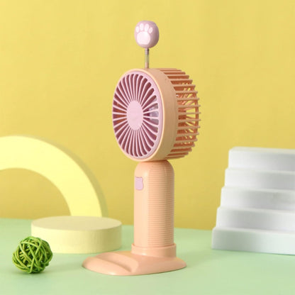 Portable Handheld Mini Fan with Flexible Cat Paw Stand – Cute Personal Cooling Fan for Travel, Office & Outdoor Use (Pack of 1)