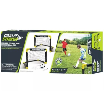 Innov8 Folding Double Mini Soccer Goalpost, Portable Training Net | Quick Setup | Durable - Jaiman Toys
