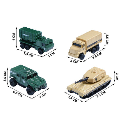 Brave Force Commando Die-Cast Military Vehicles 4-Piece Set – Tank, SUV & Trucks