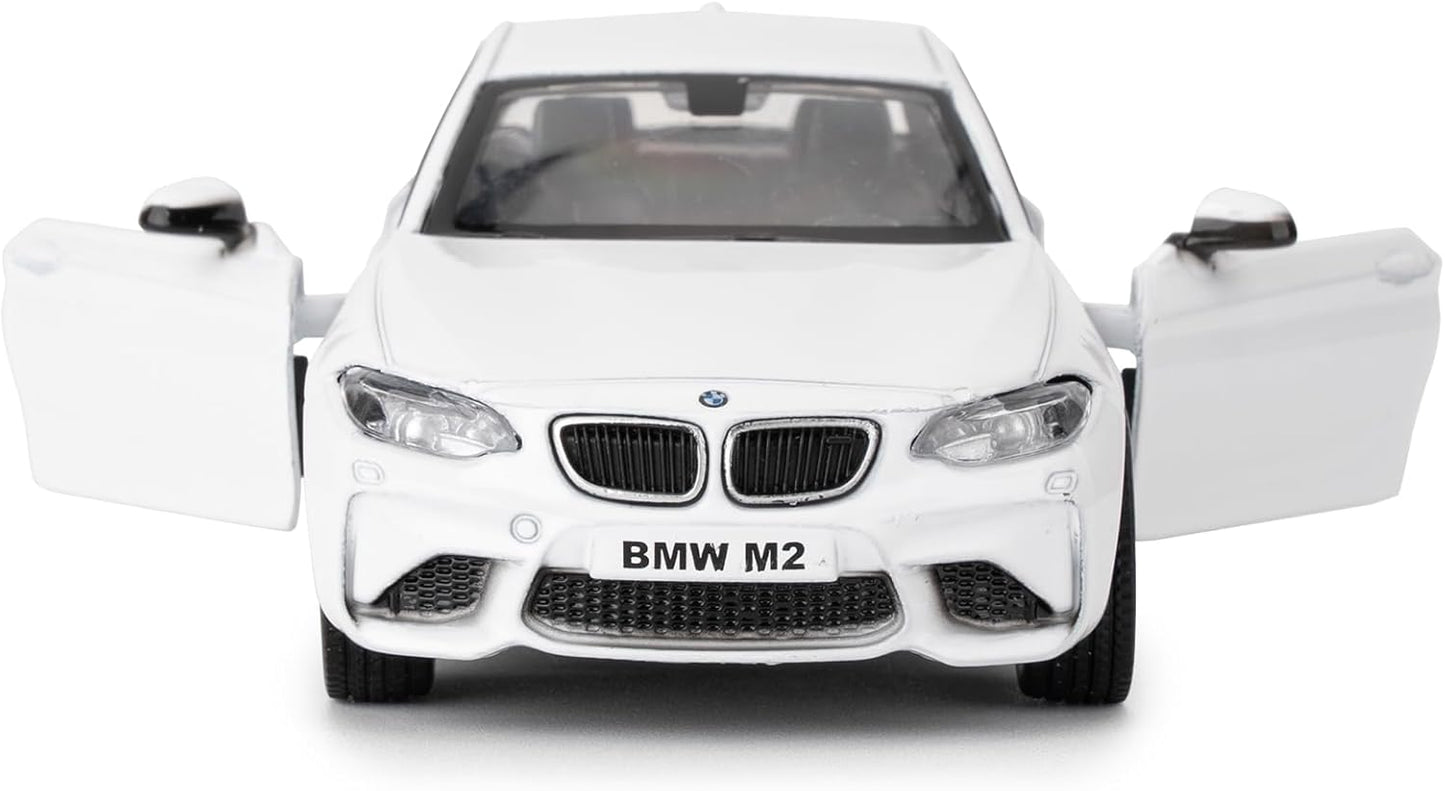 RMZ City BMW M2 1:36 Die-Cast Car Model | Pull Back & Go | Openable Doors | Blue & White Variants