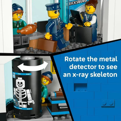 LEGO 60502 City Airport with Airplane Toy - Miniature Model Kit w/Terminal, Plane, Tug Car, Bridge, 9 Minifigures & Accessories - Birthday Gift Idea for 8+ Year Old Boys