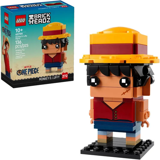 LEGO® 40799  BrickHeadz™ Monkey D. Luffy Figure –  Collectible Building Set (136 Pieces, Age 10+)