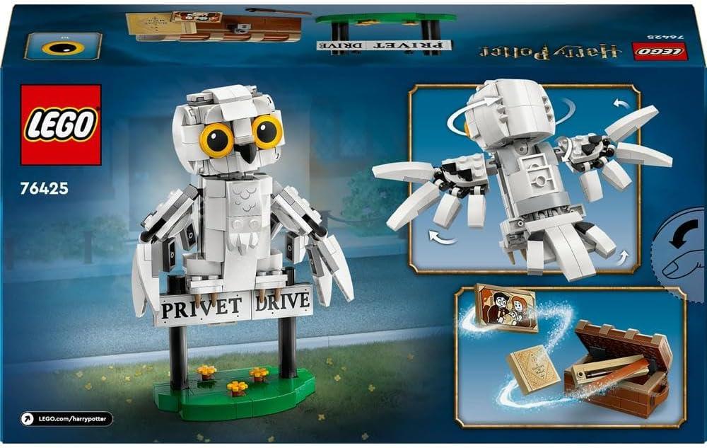 LEGO Harry Potter 76425 Hedwig at 4 Privet Drive, Buildable Toy for 7 Plus Year Old Kids, Girls & Boys, with an Owl Figure, Independent Play Set, Small Wizarding World Ramadan Gift Idea