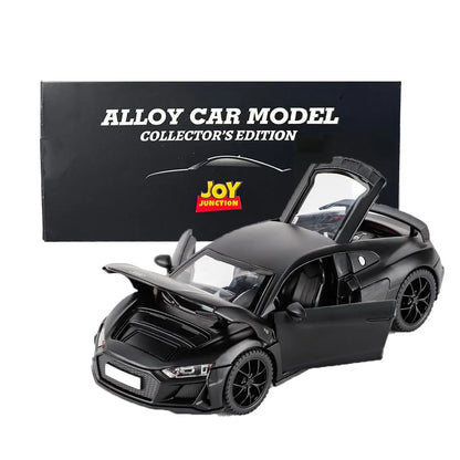 JOY JUNCTION Audi 1:32 Scale Alloy Metal Pullback Die-Cast Car – Black Model with Lights, Music & Openable Doors - Jaiman Toys