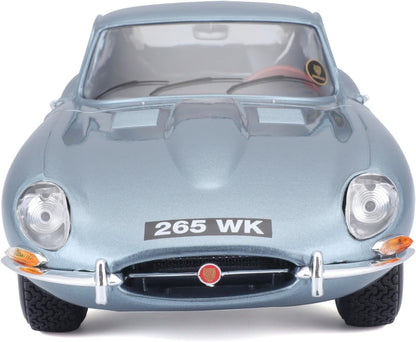 Bburago 1:18 Jaguar E-Type 1961 Coupe Die-Cast Model Car – Metallic Blue Classic Collectible