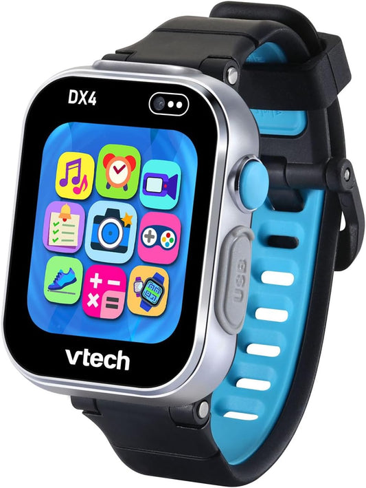 VTech KidiZoom Smartwatch DX4, Black | Kids Smart Watch with Dual Cameras, Games, Music Player, Activity Tracker, Photo & Video Recorder | Educational Smartwatch