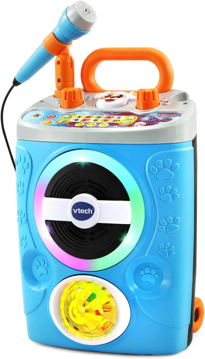 VTech Kidi SuperStar Jr. Karaoke Machine with Bluetooth® | Kids Portable Karaoke Speaker, Wired Microphone, LED Lights & Built-in Songs | Ages 3+