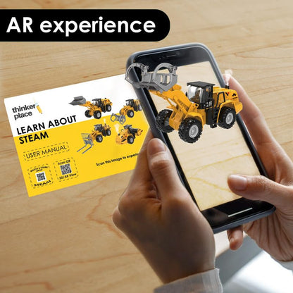 ThinkerPlace Metal Timber Grab with Light, Sound & Spray | Heavy-Duty Friction Powered Log Grab Construction Vehicle Toy