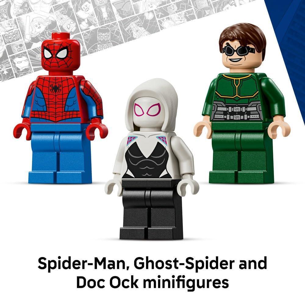 LEGO | Marvel 76338 Mech Battle: Spider-Man vs. Doc Ock - Superhero Toy w/ 2 Action Figures, 3 Minifigures, Stud Shooters & Spider Slings - Gift for 6+ Year Old Boys
