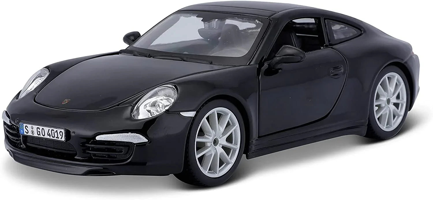 Bburago 1:24 Scale Die‑Cast Model – 2013 Porsche 911 Carrera S (991) in Black - Jaiman Toys