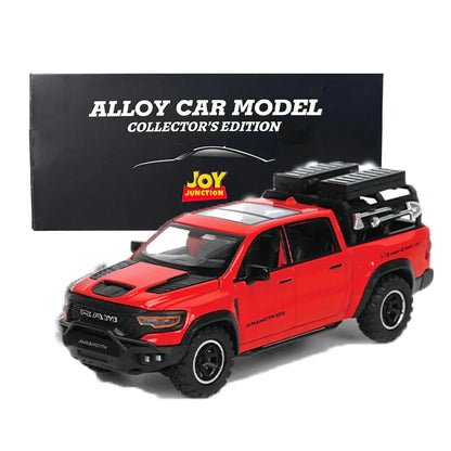 JOY JUNCTION RAM Mammoth Pick-Up 1:32 Scale Alloy Metal Pullback Die-Cast Car – Red Model with Lights, Music & Openable Doors - Jaiman Toys
