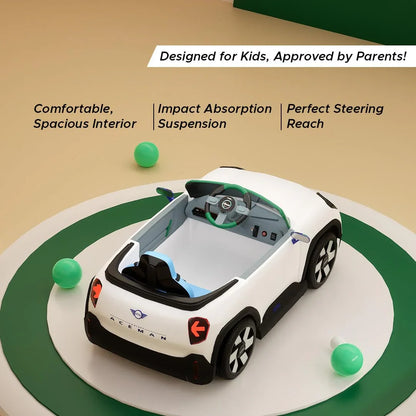 EMotorad Formula Fun MINI Cooper Aceman Ride-On Car for Kids – Battery Operated with Remote Control